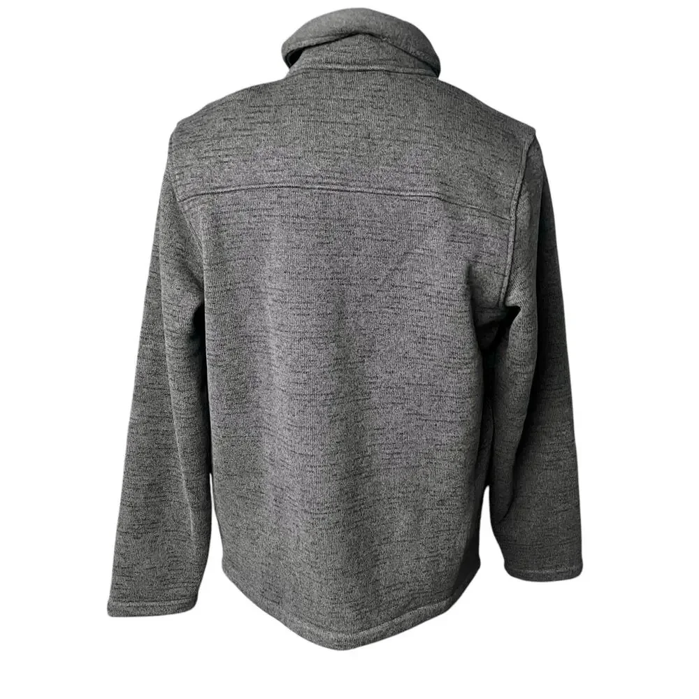 Prana Men's Tri Thermal Threads Henley knit Pullover Sweatshirt in Gray Size L